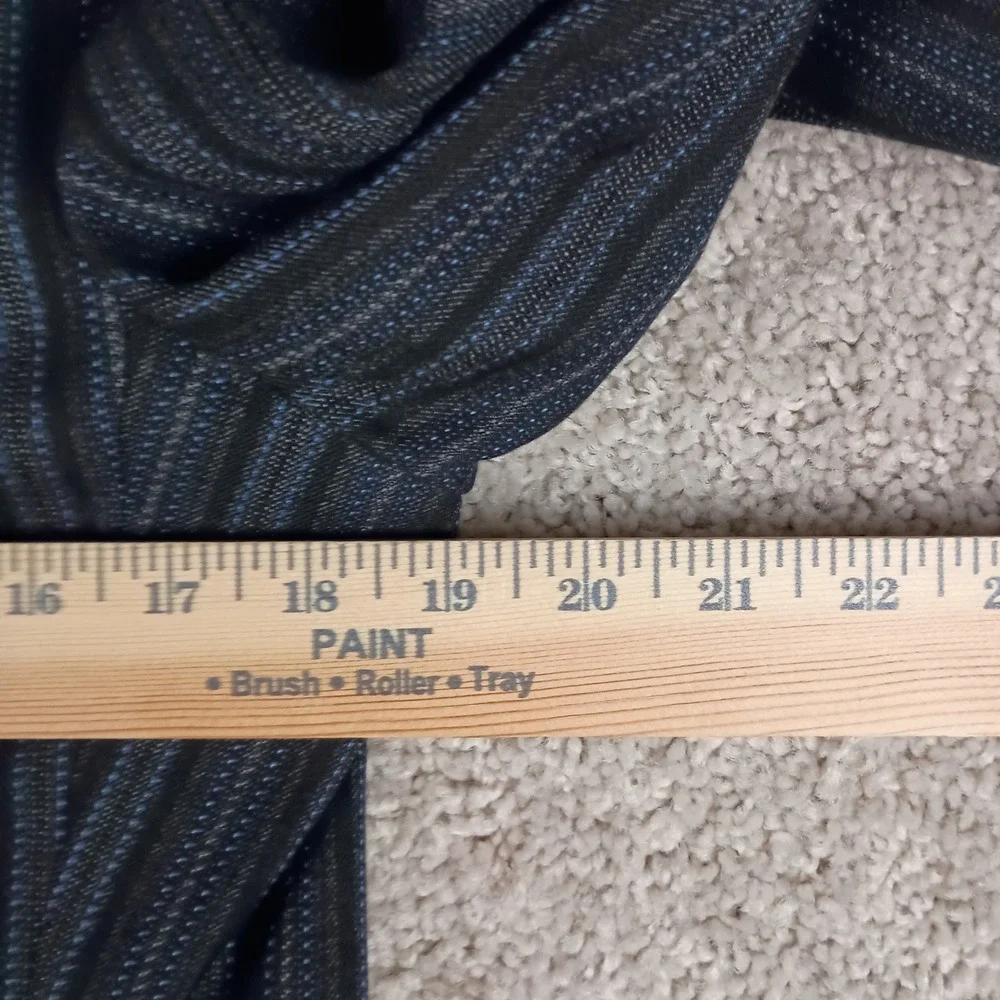 Vintage Ermine Suitings 36R Mens Black Blue Pinstripe 2-Button Tailored Blazer
